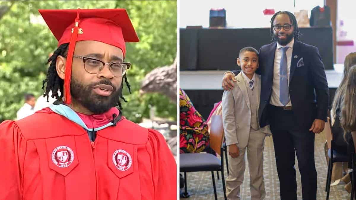 Un padre eccezionale: ottiene la laurea mentre gestisce tre impieghi e alleva suo figlio (VIDEO) 