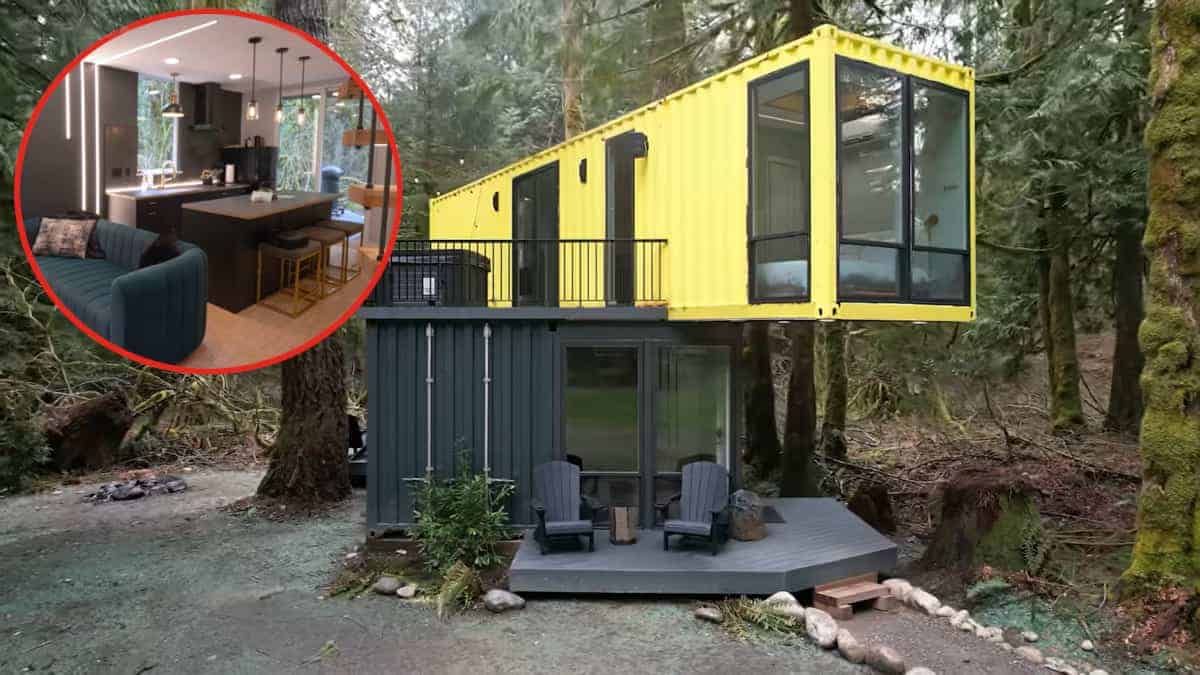 Un uomo costruisce una casa ecologica di lusso con i container
