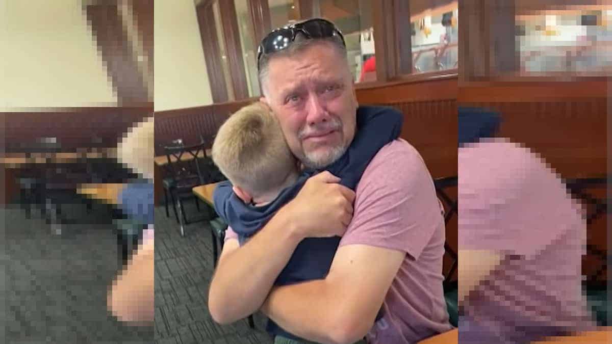 Il nonno riceve una sorpresa incredibile e si commuove fino alle lacrime.
